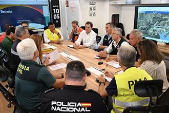 El presidente del Gobierno, durante la reunión del Comité Estatal de Coordinación y Dirección del Plan Estatal de Emergencias