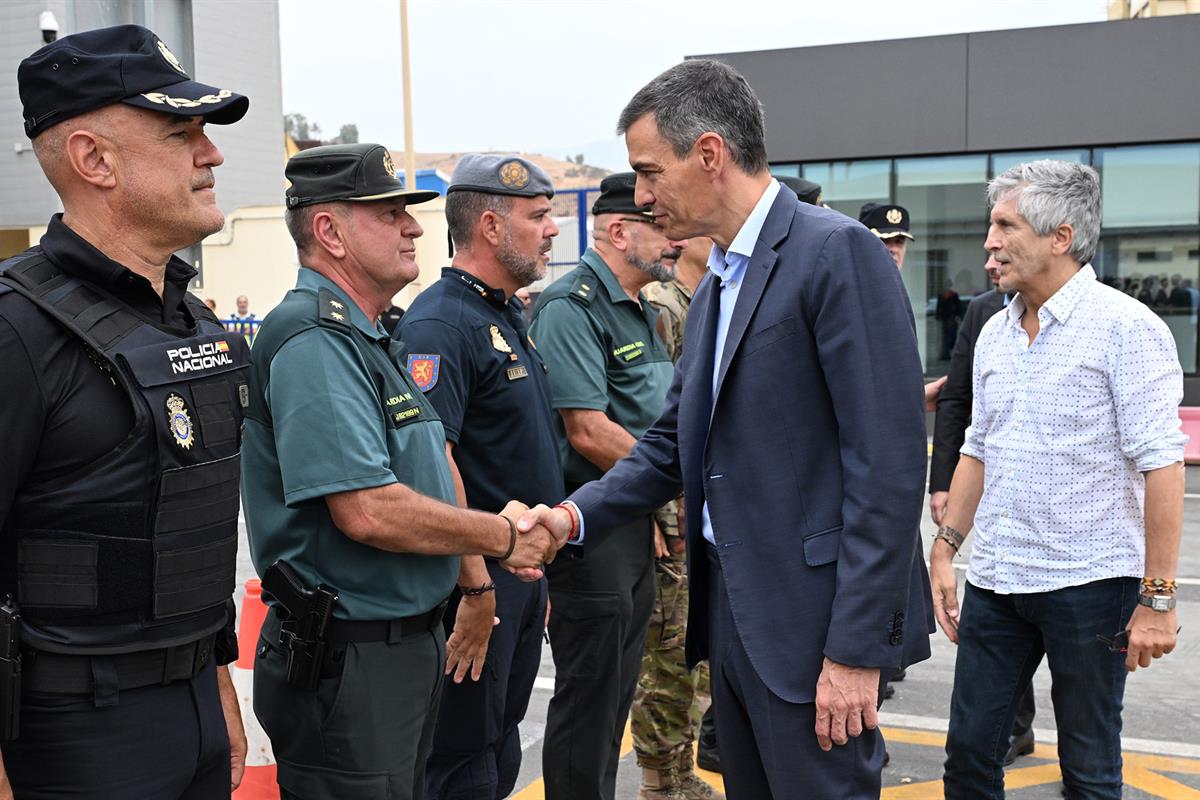 31/07/2026. Viaje del presidente del Gobierno a Ceuta. El presidente del Gobierno, Pedro Sánchez, junto al ministro del Interior, Fernando G...