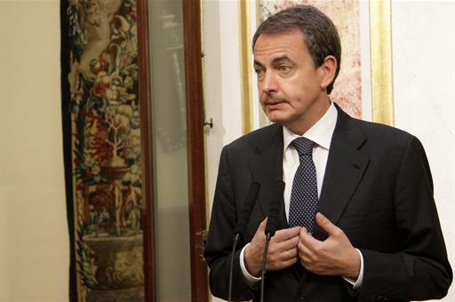 12/05/2011. Comparecencia del presidente con motivo del terremoto en Murcia. El presidente del Gobierno, José Luis Rodríguez Zapatero, en un...