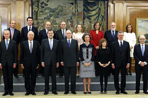 22/12/2011. Jura del nuevo Gobierno. El nuevo Gabinete jura sus cargos ante su Majestad el Rey y en presencia del presidente del Gobierno, e...