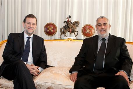 18/01/2012. Mariano Rajoy se entrevista con Abdelilah Benkirane en Rabat. El presidente del Gobierno, Mariano Rajoy, posa junto al president...