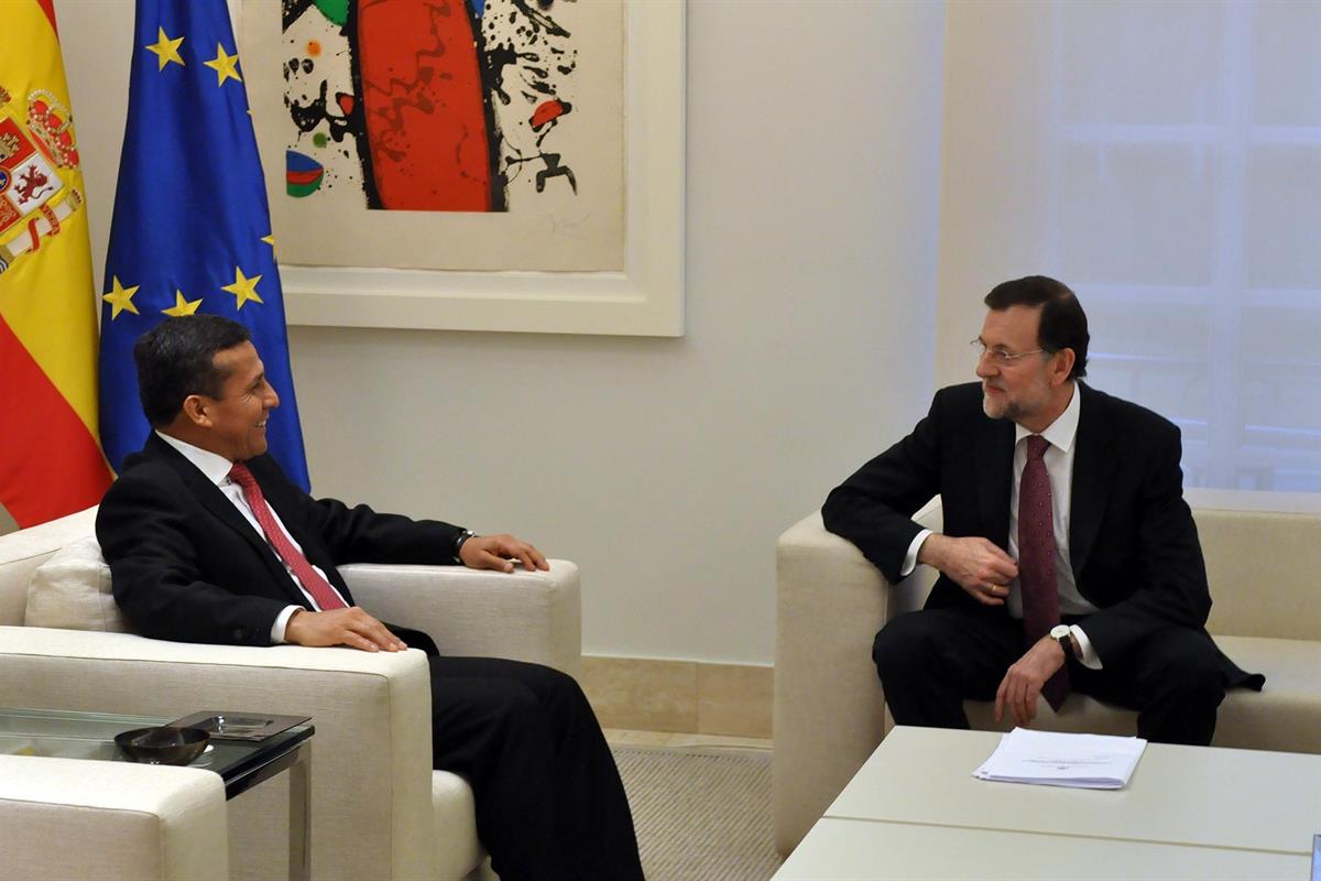 25/01/2012. El presidente del Gobierno recibe al presidente de Perú. El presidente del Gobierno Mariano Rajoy, recibe en el Palacio de La Mo...