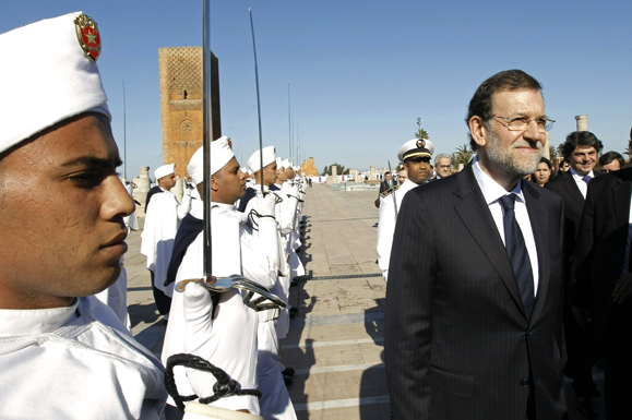 18/01/2012. Viaje del presidente del Gobierno a Marruecos. El presidente del Gobierno, Mariano Rajoy,a su llegada a Rabat