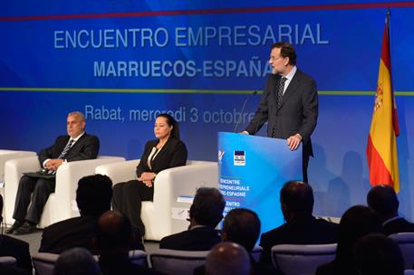 3/10/2012. Viaje oficial del presidente del Gobierno a Marruecos. El presidente del Gobierno, Mariano Rajoy, interviene en el Foro Empresari...