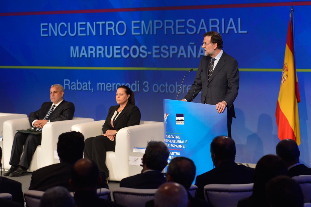 3/10/2012. Viaje oficial del presidente del Gobierno a Marruecos. El presidente del Gobierno, Mariano Rajoy, interviene en el Foro Empresari...