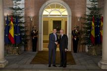Mariano Rajoy recibe a Herman Van Rompuy en La Moncloa