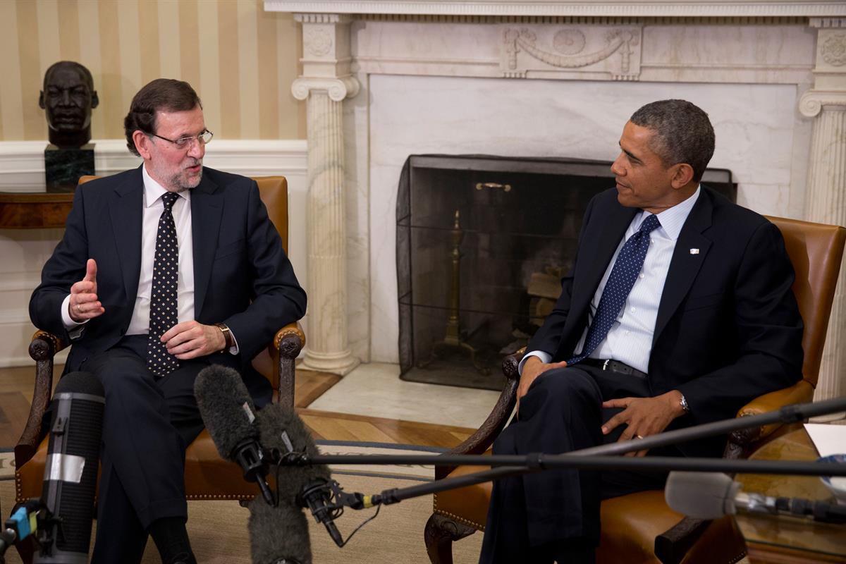 13/01/2014. Rajoy viaja a Estados Unidos en visita oficial. El presidente del Gobierno, Mariano Rajoy, y el presidente de Estados Unidos, Ba...
