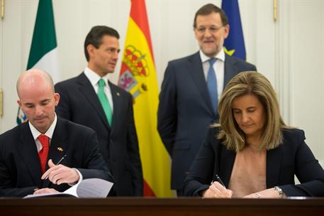 10/06/2014. Firma de acuerdos entre España y México. La ministra de Empleo y Seguridad Social española y el director general del Instituto M...