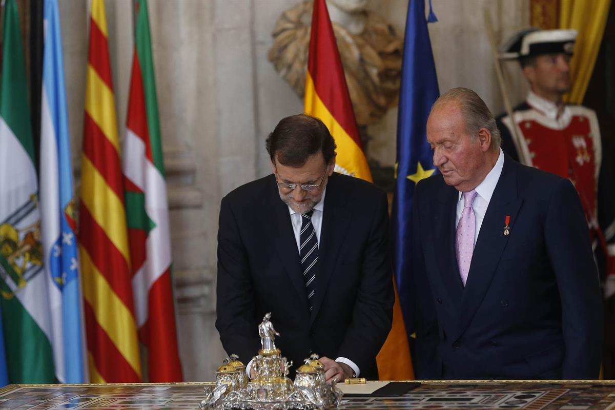 18/06/2014. Rajoy refrenda la ley orgánica de abdicación. El presidente del Gobierno, Mariano Rajoy, durante el acto solemne de sanción y pr...