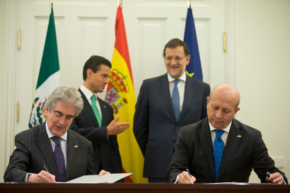 10/06/2014. Firma de acuerdos entre España y México. El ministro de Educación, Cultura y Deporte español y el presidente del Consejo Naciona...