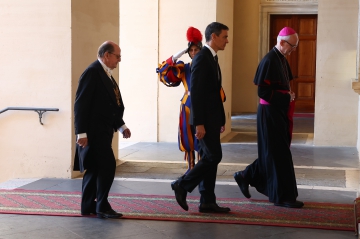 27/05/2026. Pedro Sánchez a su llegada a la Santa Sede