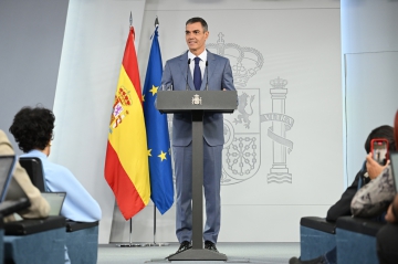 6/10/2026. Pedro Sánchez durante la rueda de prensa tras el Consejo de Ministros