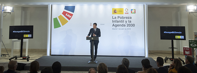 El presidente del Gobierno, Pedro Sánchez, durante su intervención