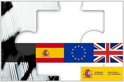 Banderas de España, UE y Reino Unido
