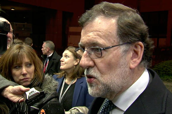 18/03/2016. Rajoy asiste al Consejo Europeo. Daclaraciones de Rajoy a los medios de comunicación