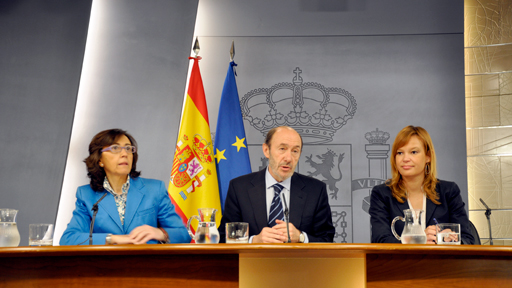 27/05/2011. Consejo de Ministros: Rubalcaba, Pajín y Aguilar