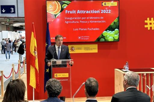 El ministro de Agricultura, Pesca y Alimentación, Luis Planas, durante su intervención