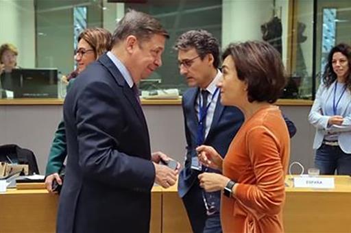 El ministro de Agricultura, Pesca y Alimentación, Luis Planas, en el Consejo de Ministros de Agricultura de la Unión Europea
