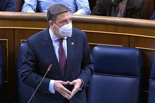 El ministro Planas durante su intervención en el Congreso