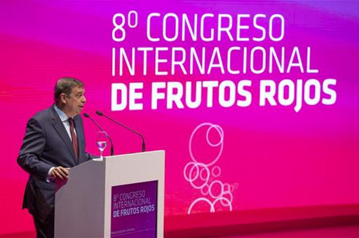 El ministro de Agricultura, Pesca y Alimentación, Luis Planas, en la clausura del 8º Congreso Internacional de Frutos Rojos.