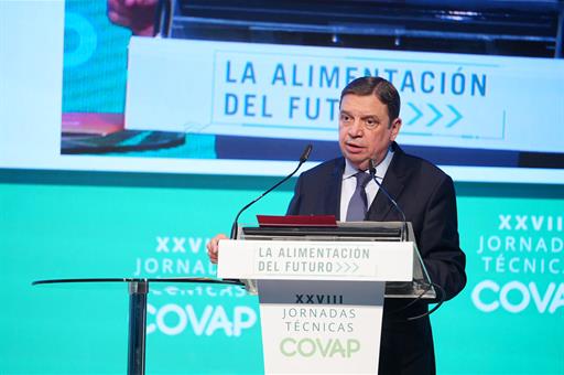 El ministro de Agricultura, Pesca y Alimentación, Luis Planas, durante su intervención en el acto
