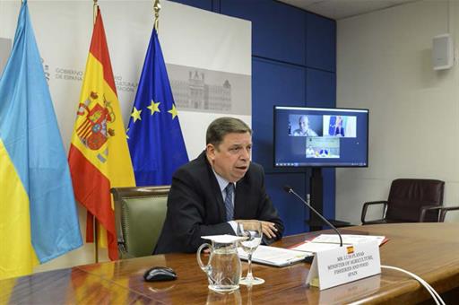 Videoconferencia de Luis Planas con el ministro de Política Agraria y Alimentación de Ucrania, Mykola Solsky