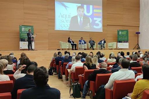 26/09/2023. European Congress on Organic Production. The acting Minister for Agriculture, Fisheries and Food, Luis Planas, during his speech...