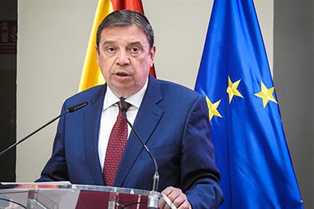 El ministro de Agricultura, Pesca y Alimentación, Luis Planas, durante su intervención