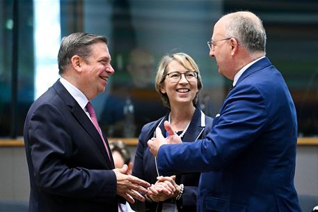 El ministro de Agricultura, Pesca y Alimentación, Luis Planas, en la reunión del Consejo de Ministros de Agricultura de la UE