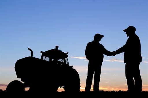 Dos agricultores en el campo