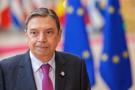 ​El ministro de Agricultura, Pesca y Alimentación, Luis Planas, durante su estancia en Bruselas