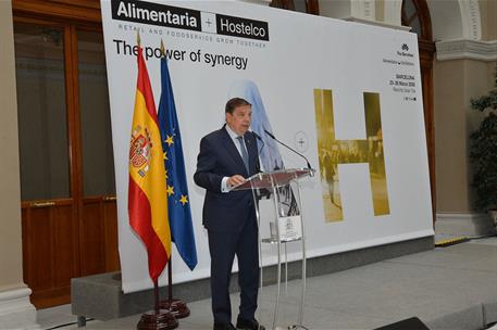 El ministro de Agricultura, Pesca y Alimentación, Luis Planas, durante su intervención en el acto.