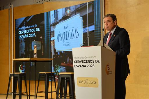 El ministro de Agricultura, Pesca y Alimentación, Luis Planas, durante su intervención en el acto.