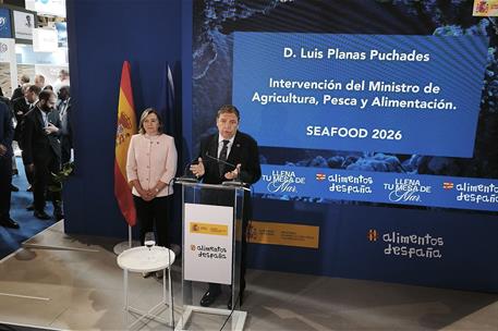 Luis Planas durante su participación en la feria 'Seafood 2026'