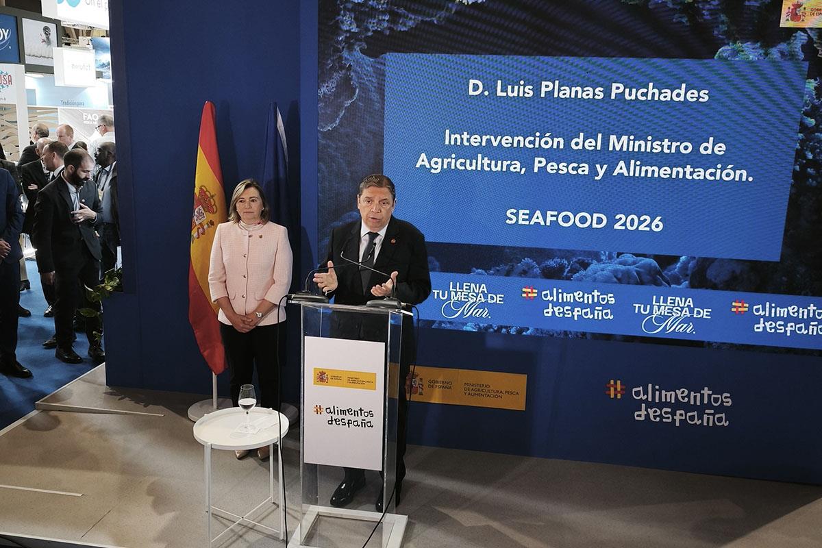 Luis Planas durante su participación en la feria 'Seafood 2026'