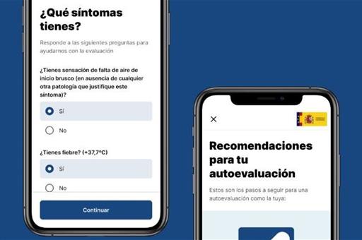 Móvil con instrucciones de la aplicación