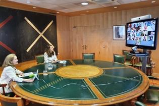 La ministra Nadia Calviño, durante la videoconferencia