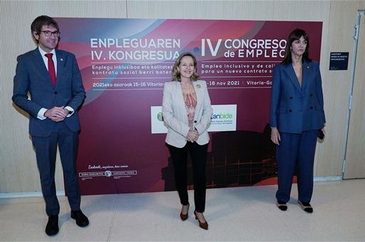 Nadia Calviño durante su intervención en el IV Congreso de Empleo