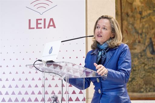 Nadia Calviño durante su intervención