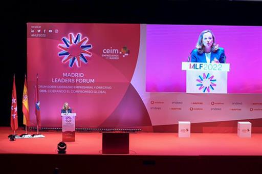 Nadia Calviño interviene en el Madrid Leaders Forum