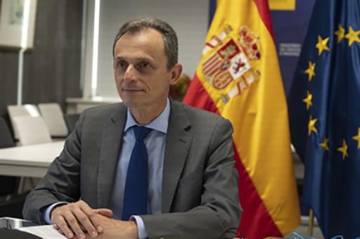El ministro de Ciencia e Innovación, Pedro Duque, durante la reunión