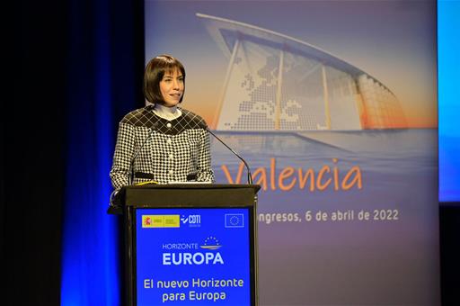 La ministra Diana Morant durante su intervención en la inauguración de la conferencia