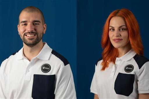 Los astronautas españoles seleccionados por la Agencia Espacial Europea, Pablo Álvarez y Sara García