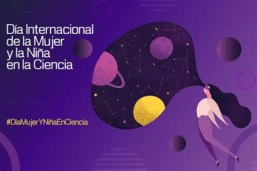 Cartel conmemorativo del Día Internacional de la Mujer y la Niña en la Ciencia