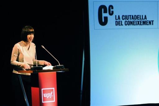 La ministra de Ciencia a Innovación, Diana Morant, durante su intervención