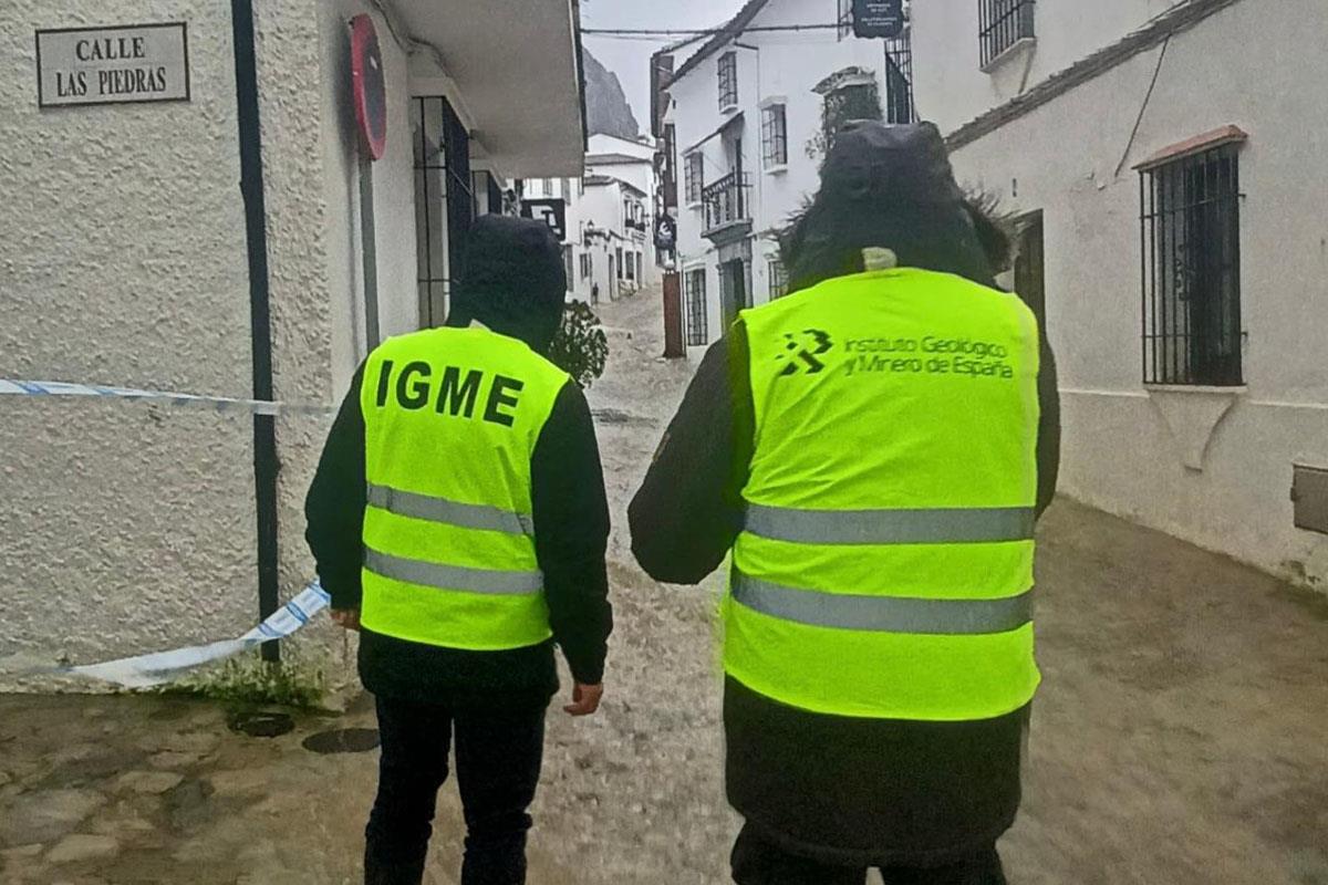 Personal del Instituto Geológico y Minero de España desplazado a las áreas afectadas por las lluvias