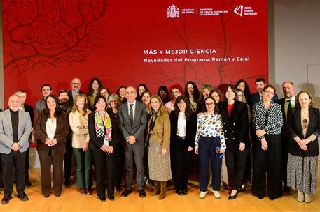 Participantes en el acto de presentación del Programa Ramón y Cajal en el Ministerio de Ciencia, Innovación y Universidades