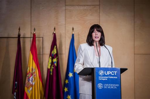 La ministra de Ciencia, Innovación y Universidades, Diana Morant durante su intervención en la apertura del curso universitario.