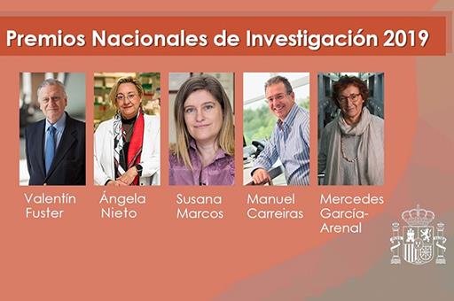 Foto de los galardonados con los Premios Nacionales de Investigación 2019