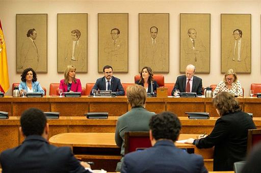 Alberto Garzón durante su comparecencia